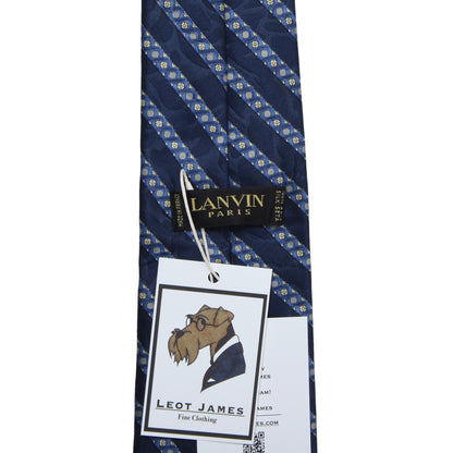 Lanvin Paris Seide ca. 146cm/9,5cm - Blaue Streifen