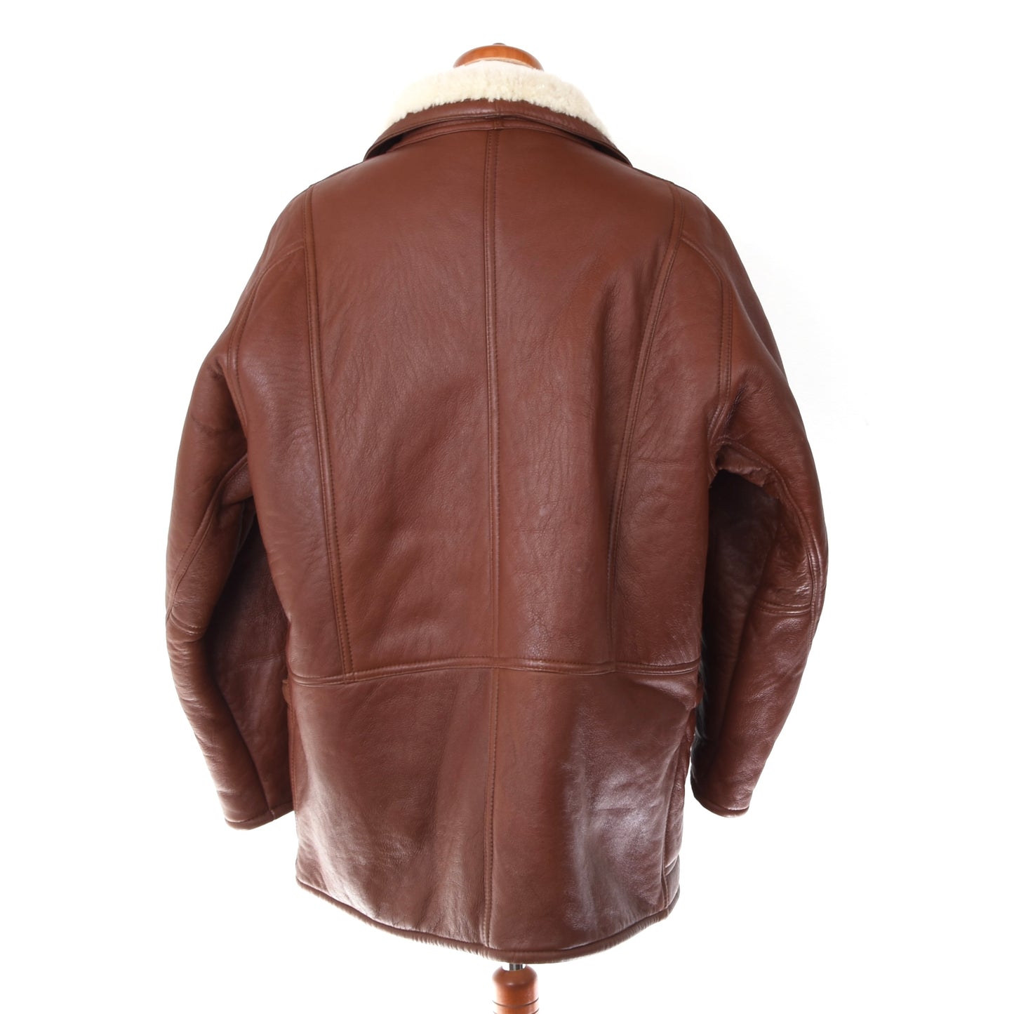 Original Shearling Coat Size L Chest ca. 63cm - Rust Brown