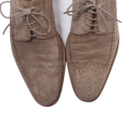 Prime Shoes Handmade Collection (Ferrara) Suede Shoes Size 8 1/2 - Beige/Tan