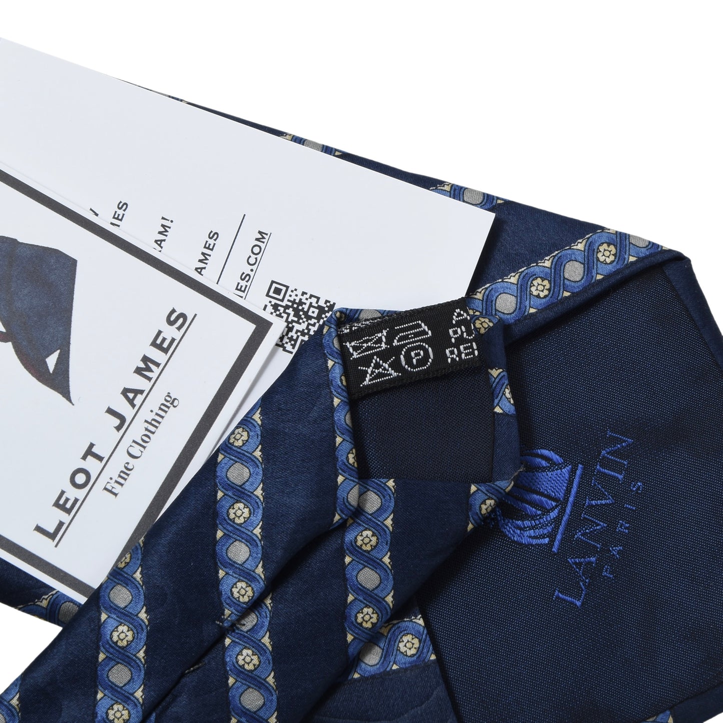 Lanvin Paris Seide ca. 146cm/9,5cm - Blaue Streifen