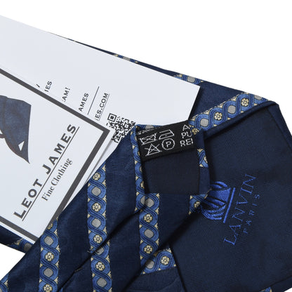 Lanvin Paris Seide ca. 146cm/9,5cm - Blaue Streifen