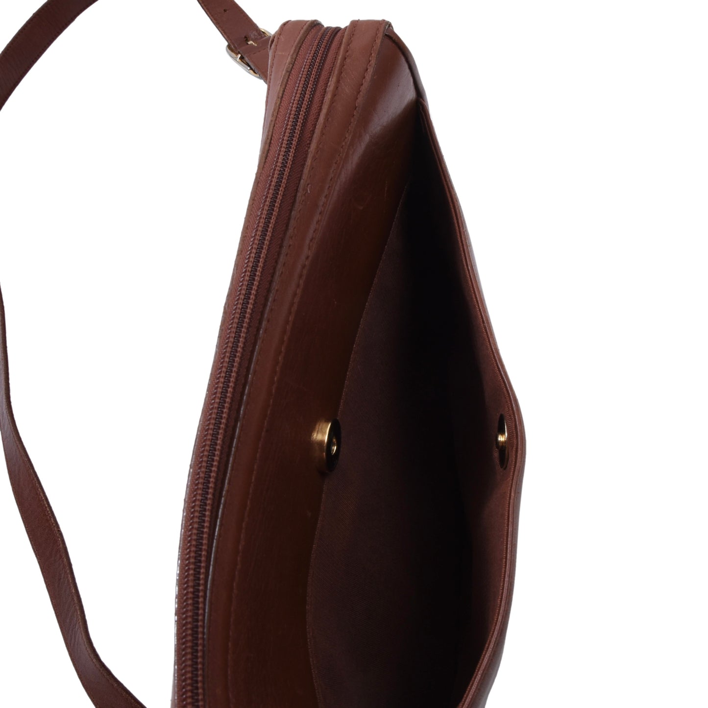 Vintage Etienne Aigner Leather Crossbody Bag ca. 28.5cm - Brown