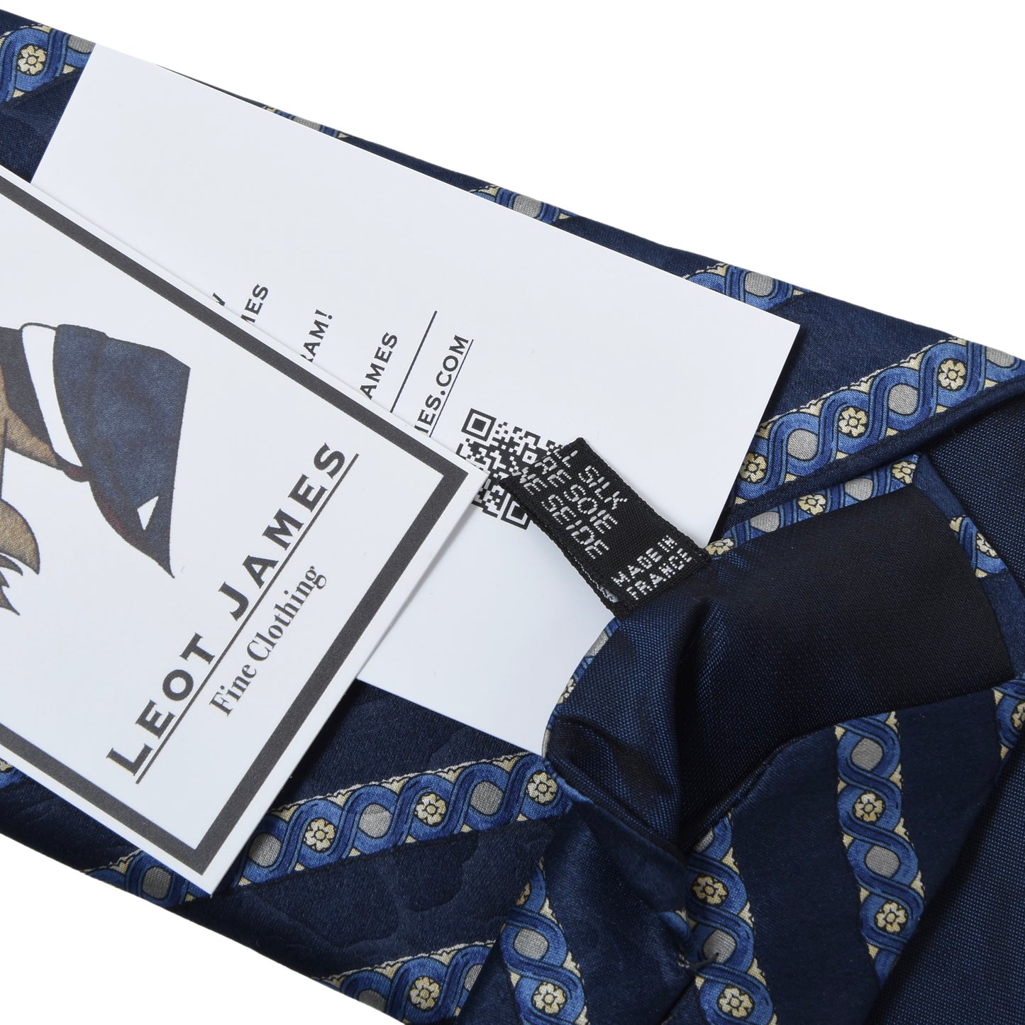 Lanvin Paris Seide ca. 146cm/9,5cm - Blaue Streifen