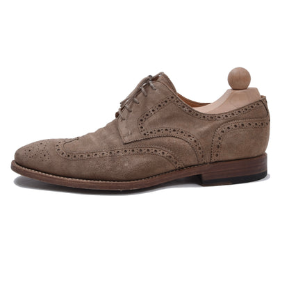 Prime Shoes Handmade Collection (Ferrara) Suede Shoes Size 8 1/2 - Beige/Tan