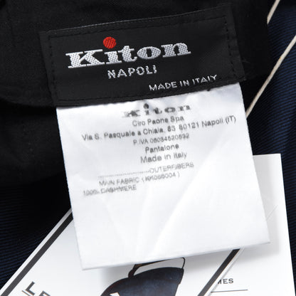 Kiton Napoli 100% Cashmere Pants Size 56 ca. 46.5cm - Navy Blue