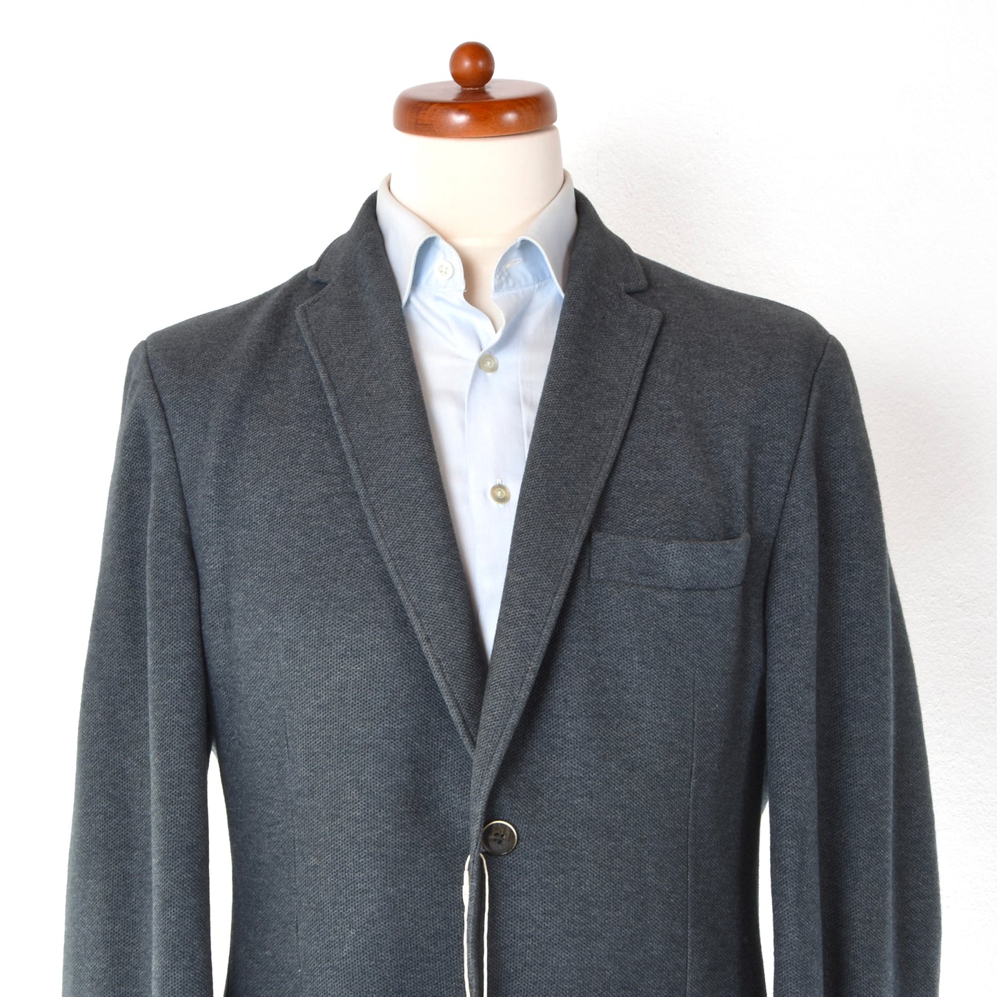 Hackett London Knit Cotton Jacket Size 52/42R ca. 54cm - Grey