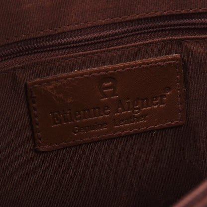 Vintage Etienne Aigner Leather Crossbody Bag ca. 28.5cm - Brown