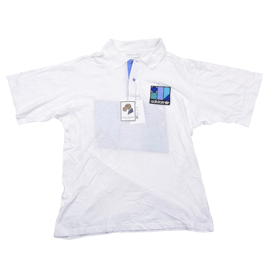 Vintage Adidas Ivan Lendl Tennis-Poloshirt, Größe D54 (ca. 52 cm), Weiß