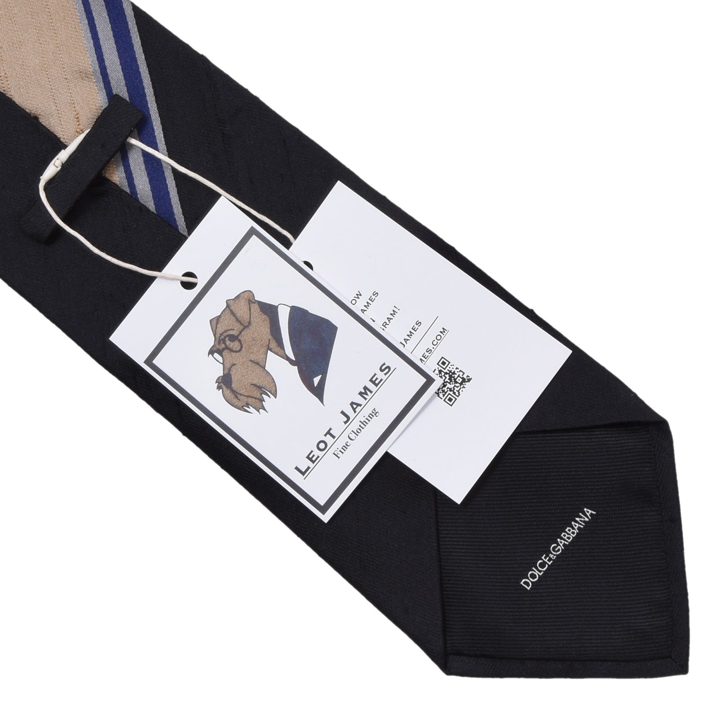 Dolce & Gabbana Seidenkrawatte, ca. 143,5 cm/10 cm – Schwarz/Champagner