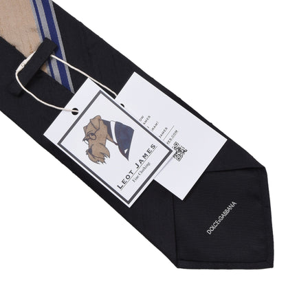 Dolce & Gabbana Seidenkrawatte, ca. 143,5 cm/10 cm – Schwarz/Champagner