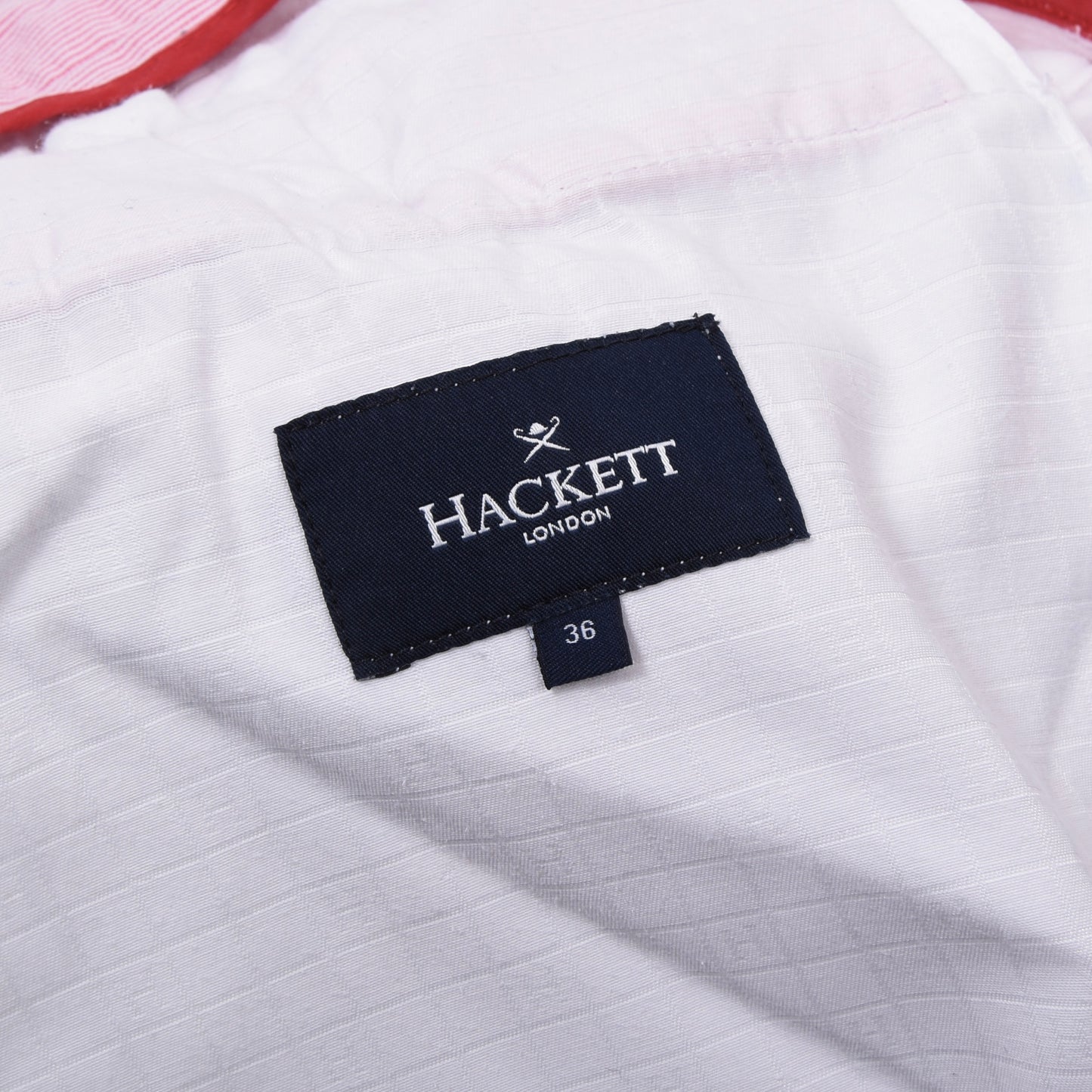 Hackett London Seersucker Shorts Size W36 Kensington Slim - Red/White