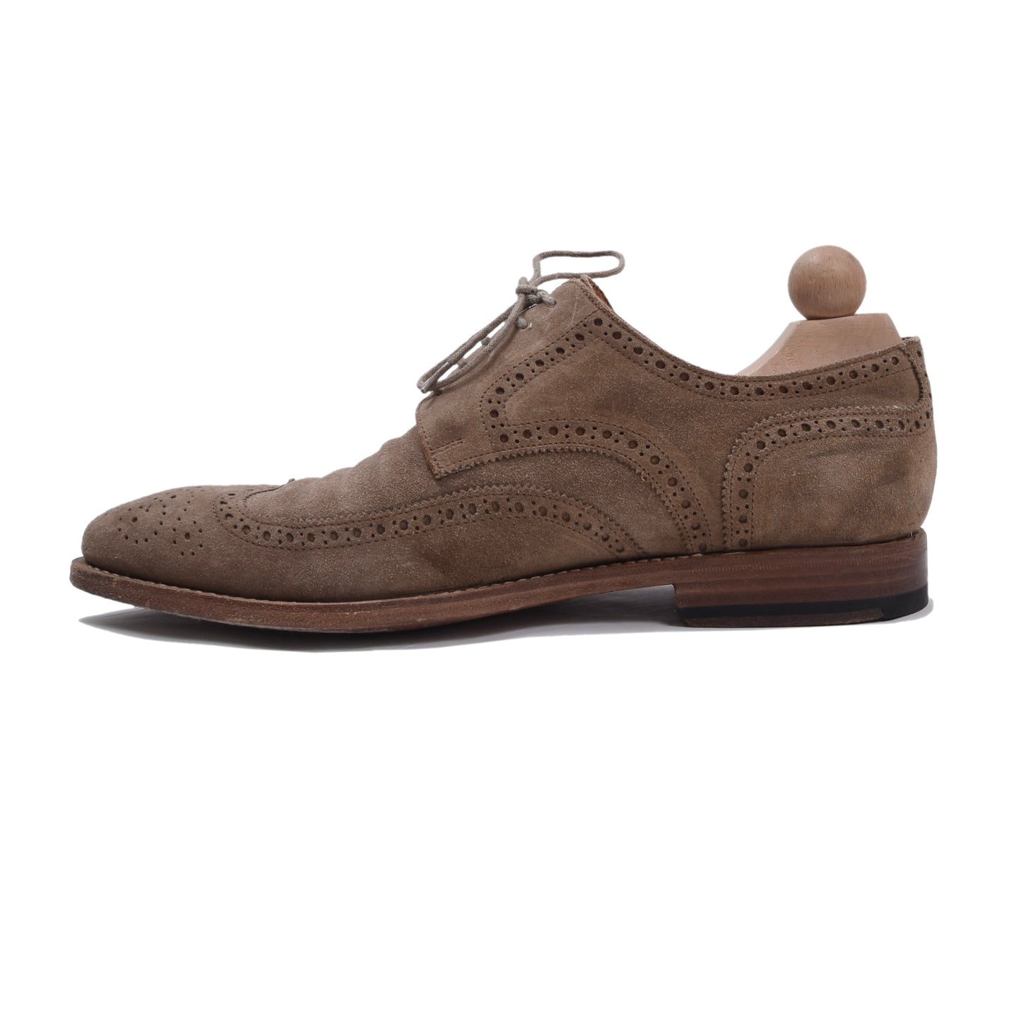 Prime Shoes Handmade Collection (Ferrara) Suede Shoes Size 8 1/2 - Beige/Tan