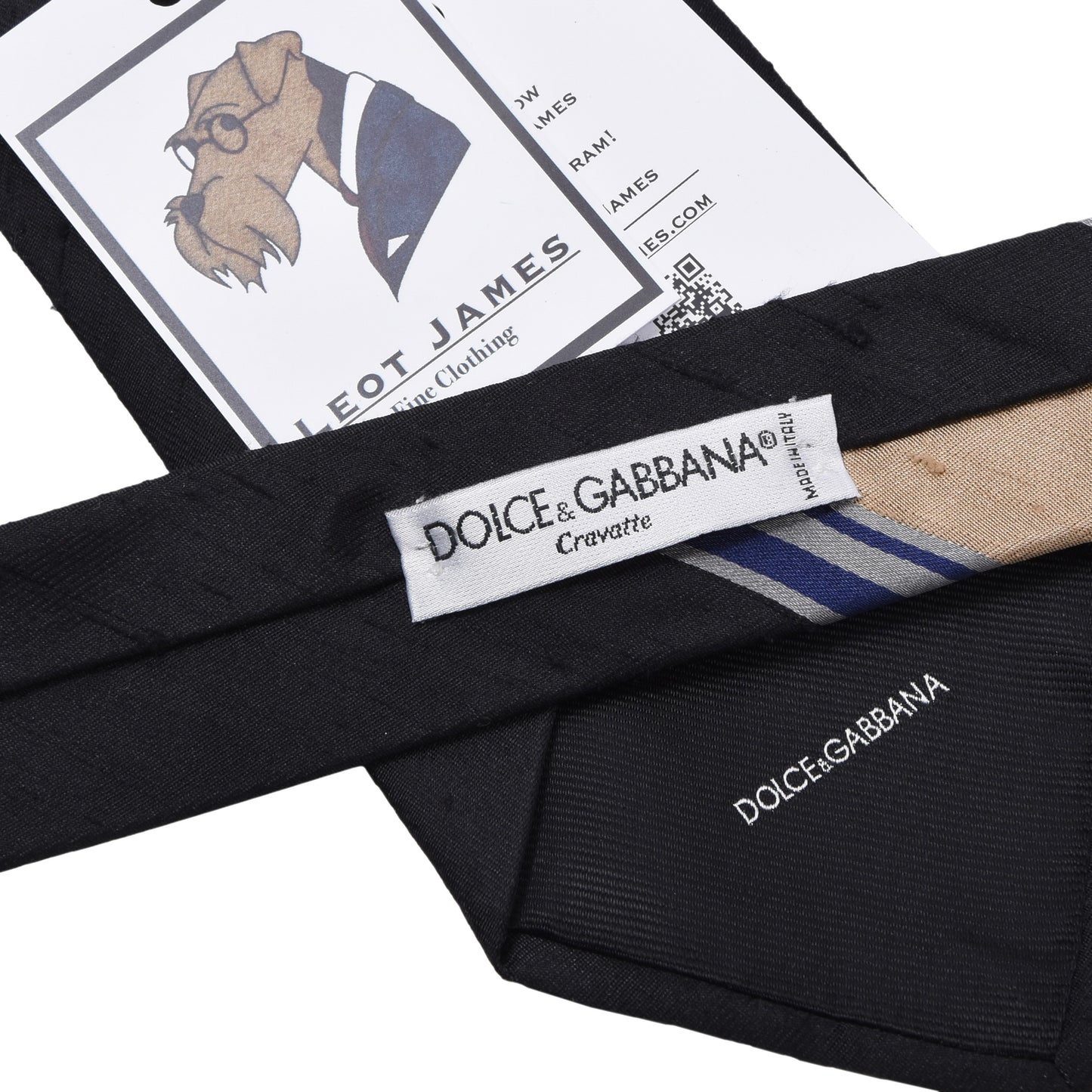 Dolce & Gabbana Seidenkrawatte, ca. 143,5 cm/10 cm – Schwarz/Champagner