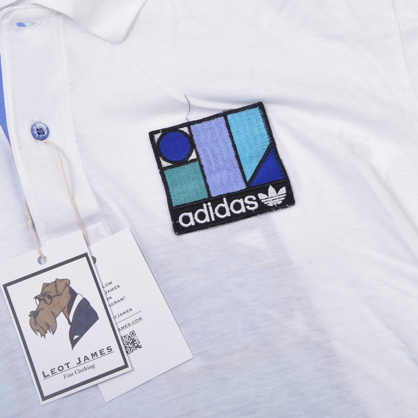 Vintage Adidas Ivan Lendl Tennis-Poloshirt, Größe D54 (ca. 52 cm), Weiß
