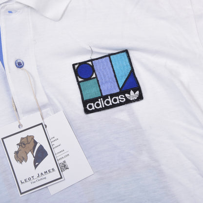 Vintage Adidas Ivan Lendl Tennis-Poloshirt, Größe D54 (ca. 52 cm), Weiß