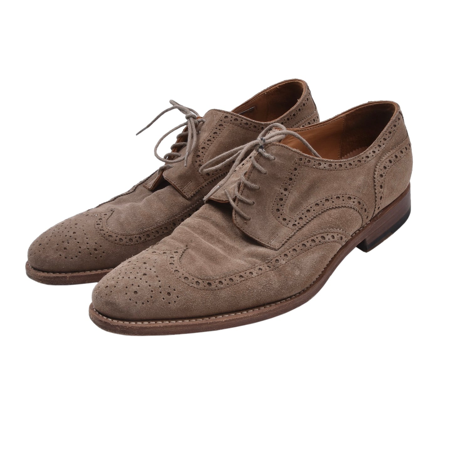 Prime Shoes Handmade Collection (Ferrara) Suede Shoes Size 8 1/2 - Beige/Tan