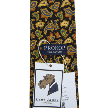 Prokop Seide ca. 145cm/9,5cm - Schwarzes Paisley