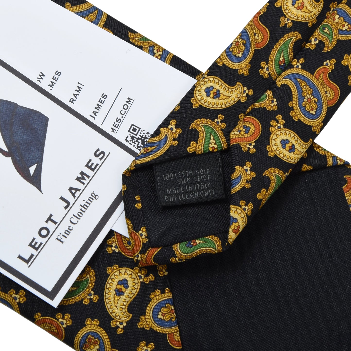 Prokop Seide ca. 145cm/9,5cm - Schwarzes Paisley