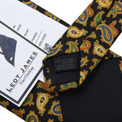 Prokop Seide ca. 145cm/9,5cm - Schwarzes Paisley