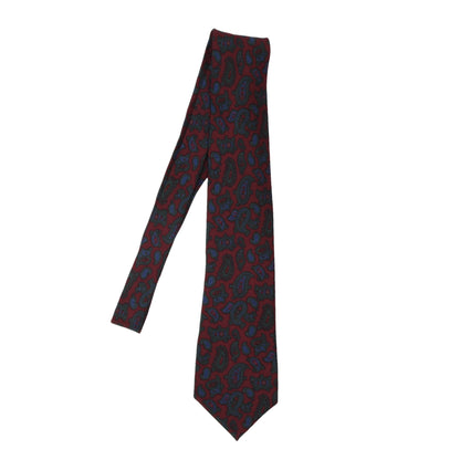 Ascot Hand Made Ancient Madder Silk Tie - Red Paisley