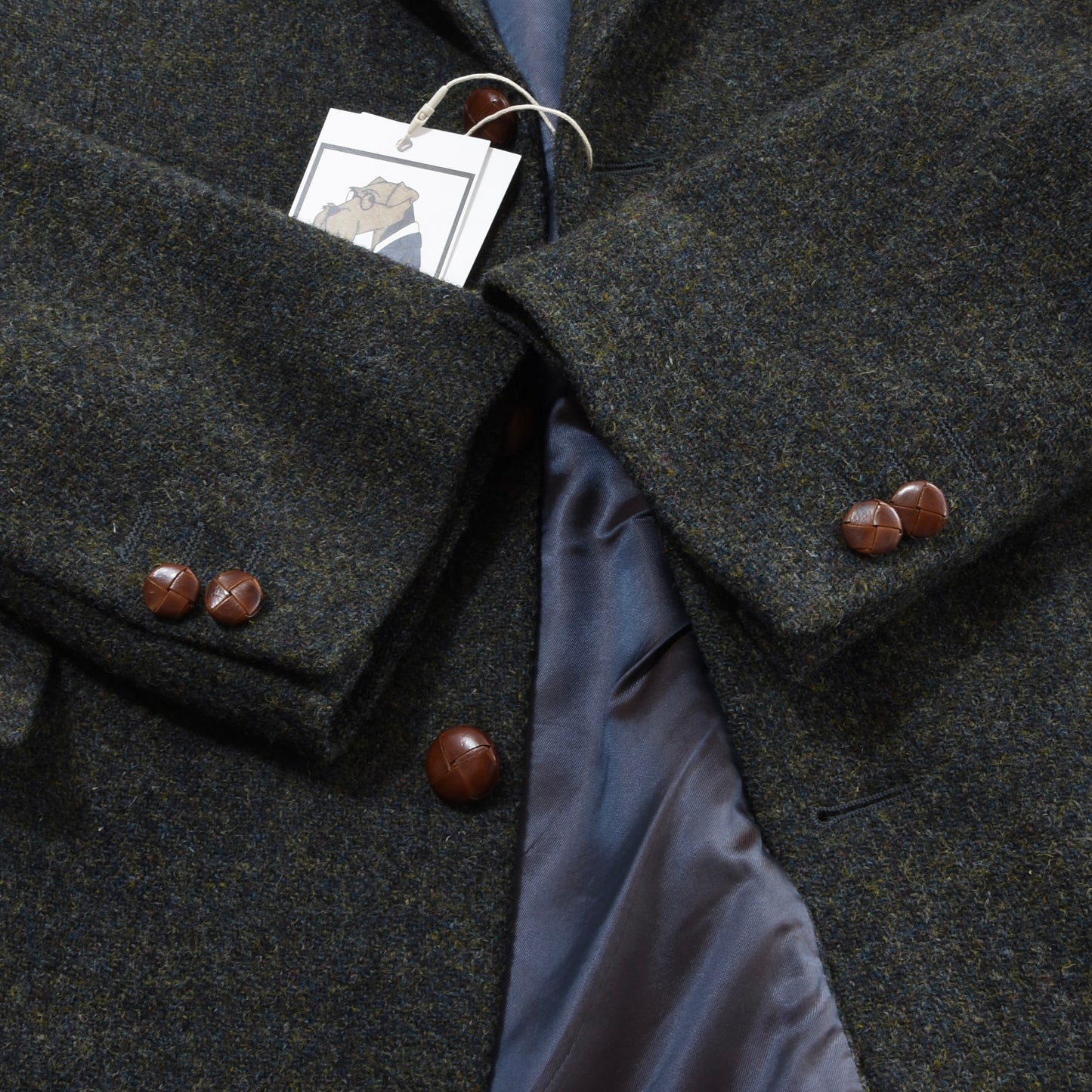 Kastell Harris Tweed Jacket Size 26 ca. 58cm - Green