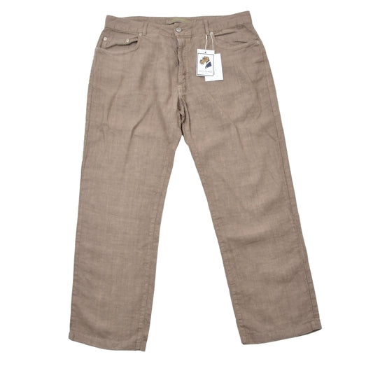 Etro Milano 100% Linen 5 Pocket Pants Size 38 - Taupe