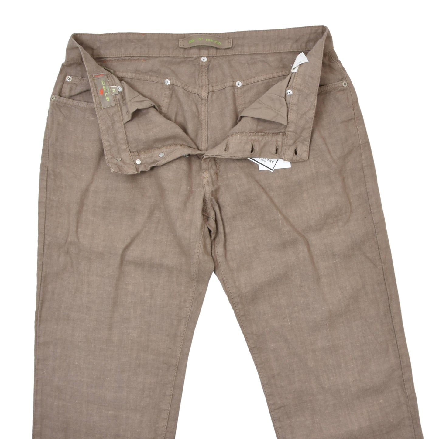 Etro Milano 100% Linen 5 Pocket Pants Size 38 - Taupe