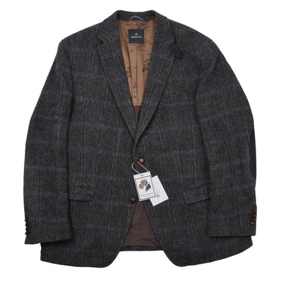 Barutti Harris Tweed Jacke, Größe 29/S48, ca. 62 cm - Blau kariert