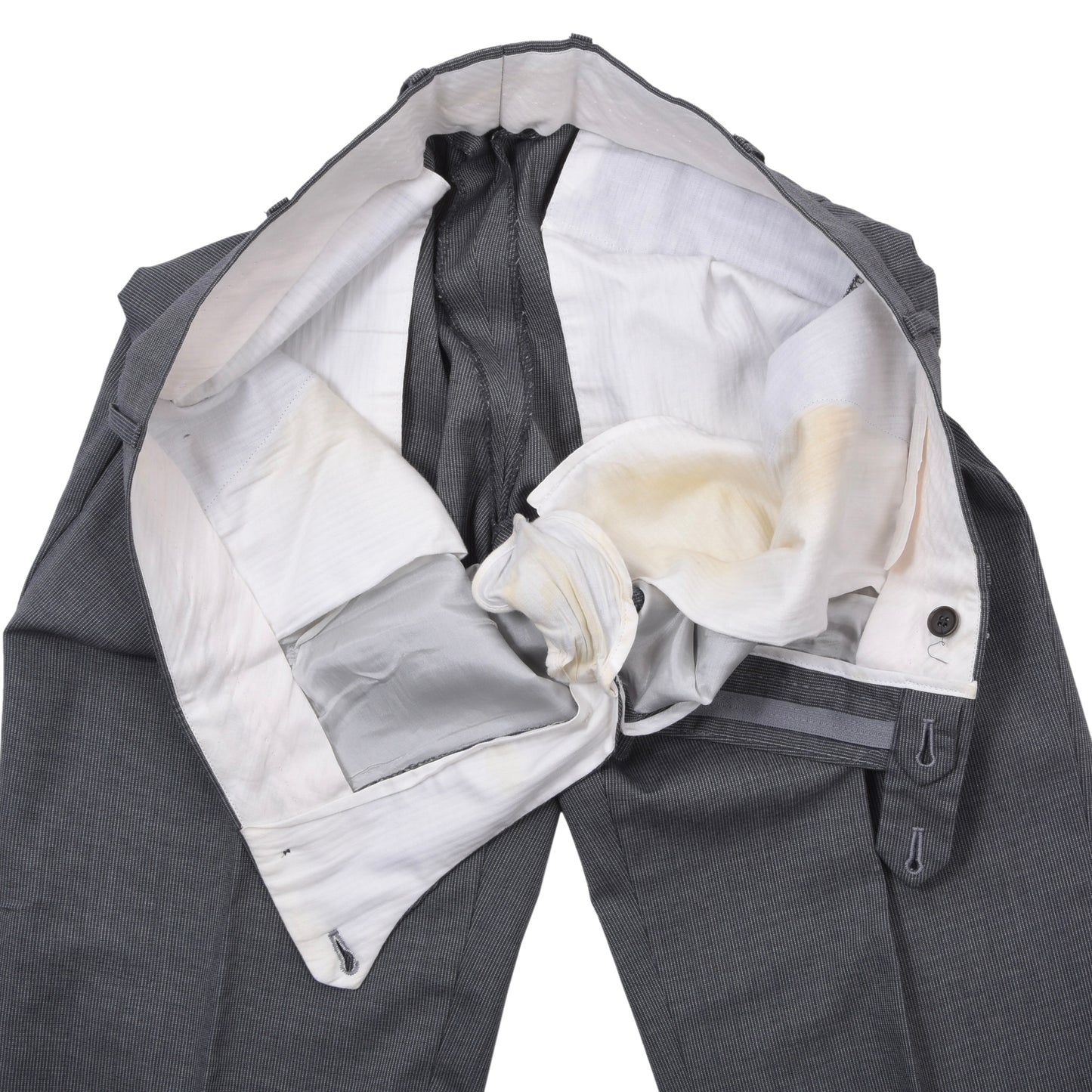 Boggi Milano x Isaia Wool Suit Size 50 Chest ca. 52.5cm - Grey Stripes