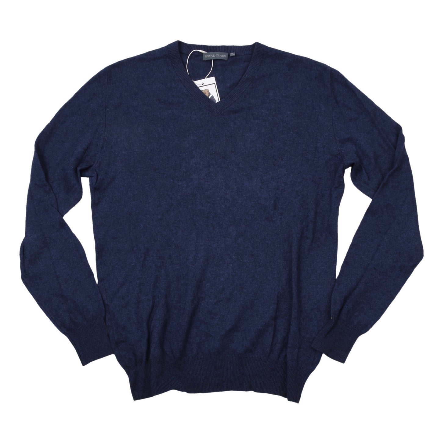 Royal Class Silk-Cashmere V-Neck Sweater Size M 48/50 ca. 54cm - Blue