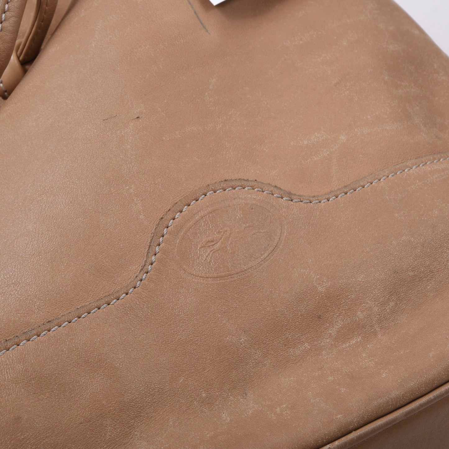 Vintage Longchamp Paris Leather Bucket Bag - Tan/Beige