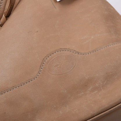 Vintage Longchamp Paris Leather Bucket Bag - Tan/Beige