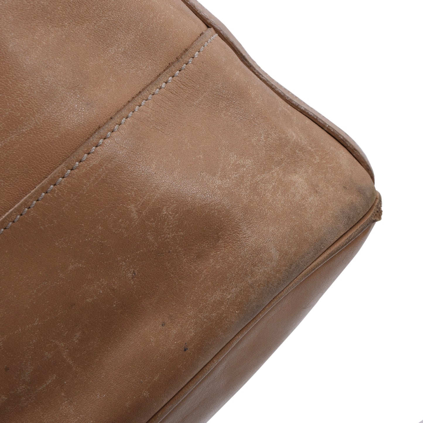 Vintage Longchamp Paris Leather Bucket Bag - Tan/Beige