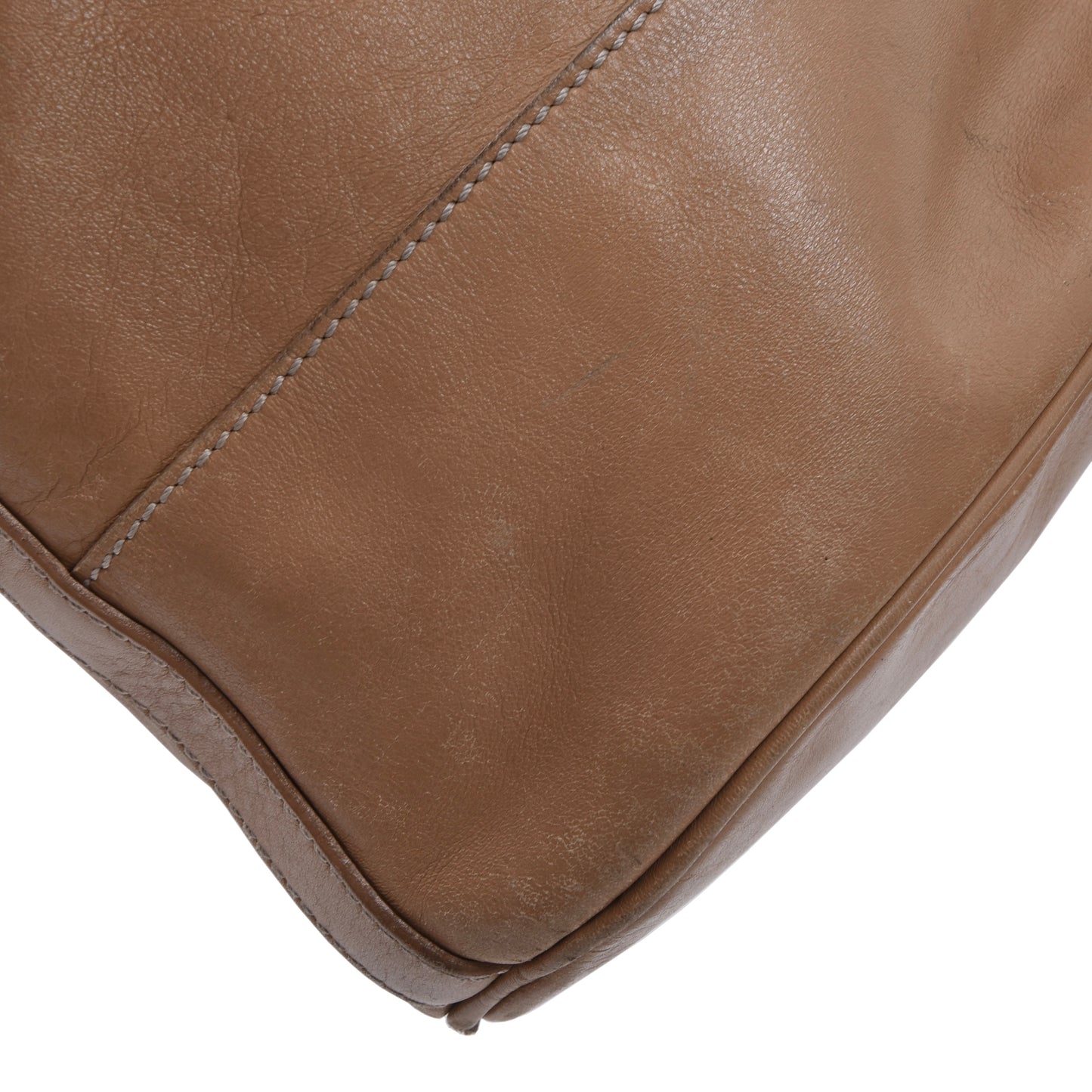 Vintage Longchamp Paris Leather Bucket Bag - Tan/Beige