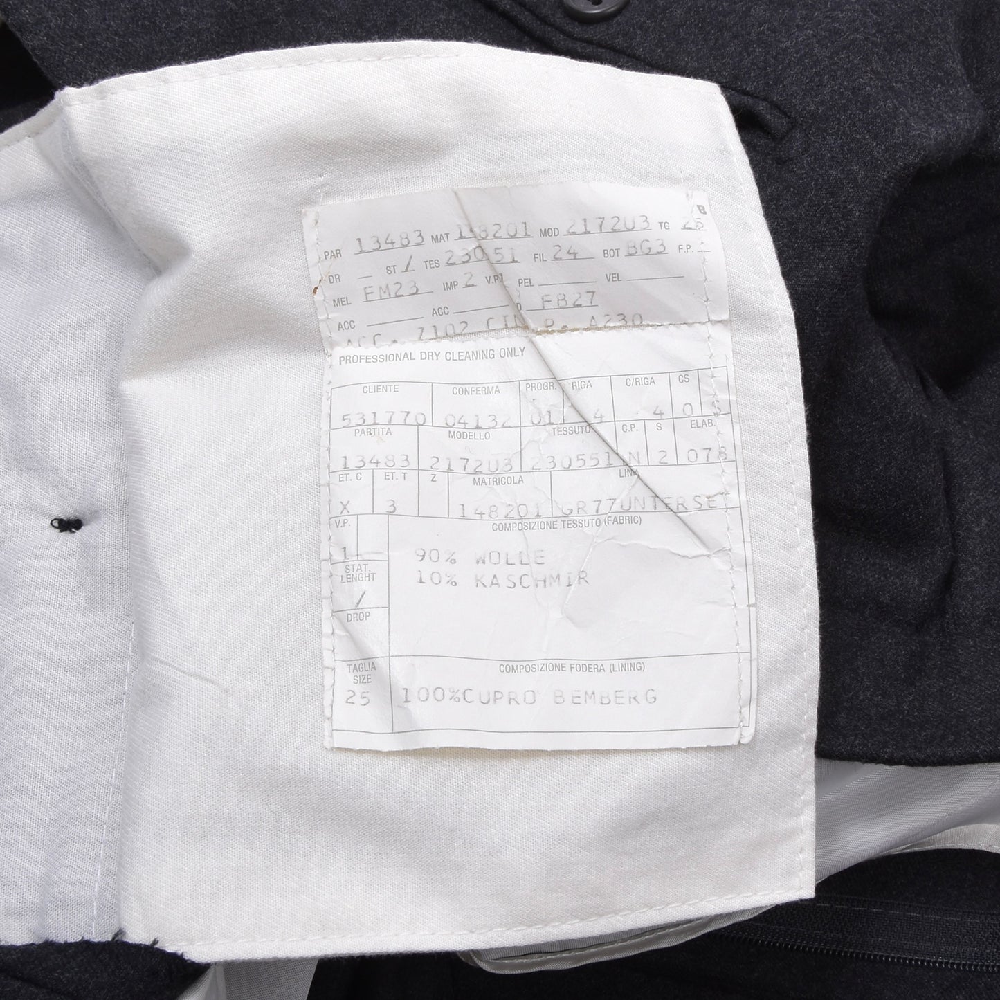 Vintage Ermenegildo Zegna Wool-Cashmere Double-Breasted Suit Chest ca. 54.5cm - Grey