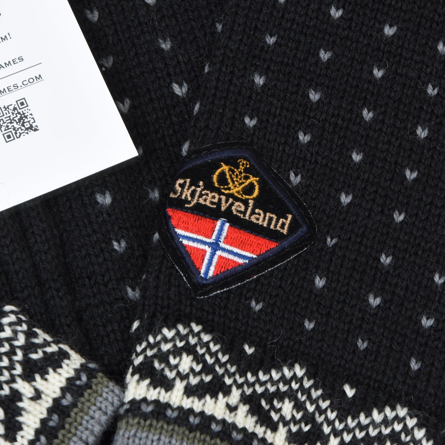 Skjaeveland Wool Norwegian Cardigan Sweater Size M - Black Fair Isle