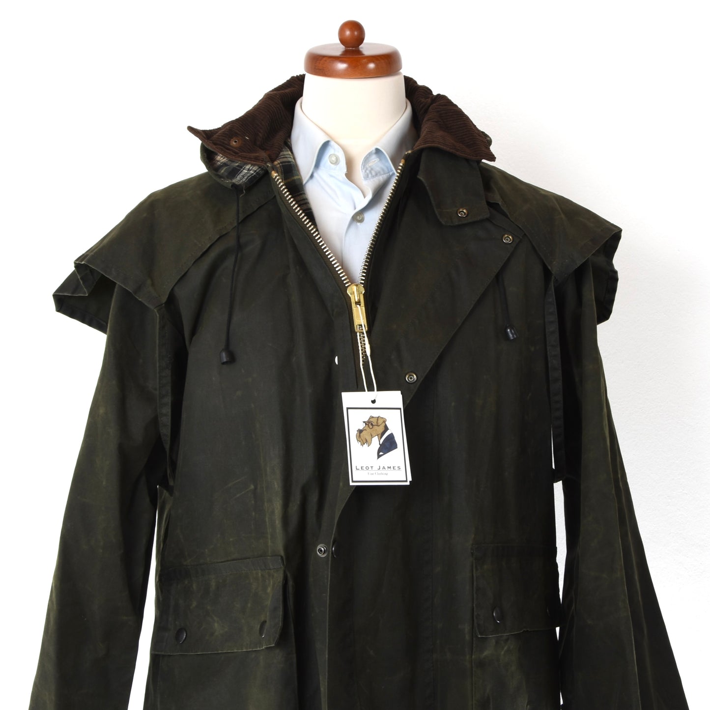 Country Heritage Waxed Duster Coat Size M - Green