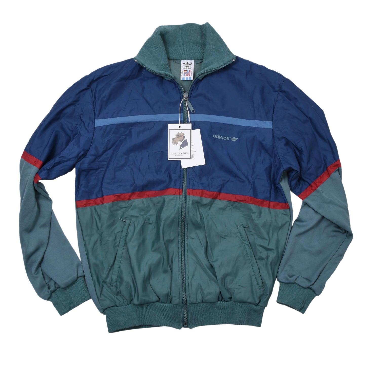 Vintage Adidas Trainingsjacke, Größe D48, ca. 55,5 cm – Türkis