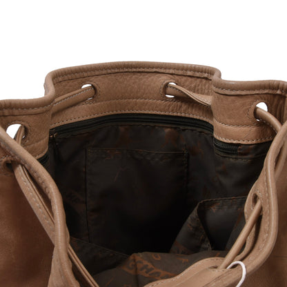 Vintage Longchamp Paris Leather Bucket Bag - Tan/Beige