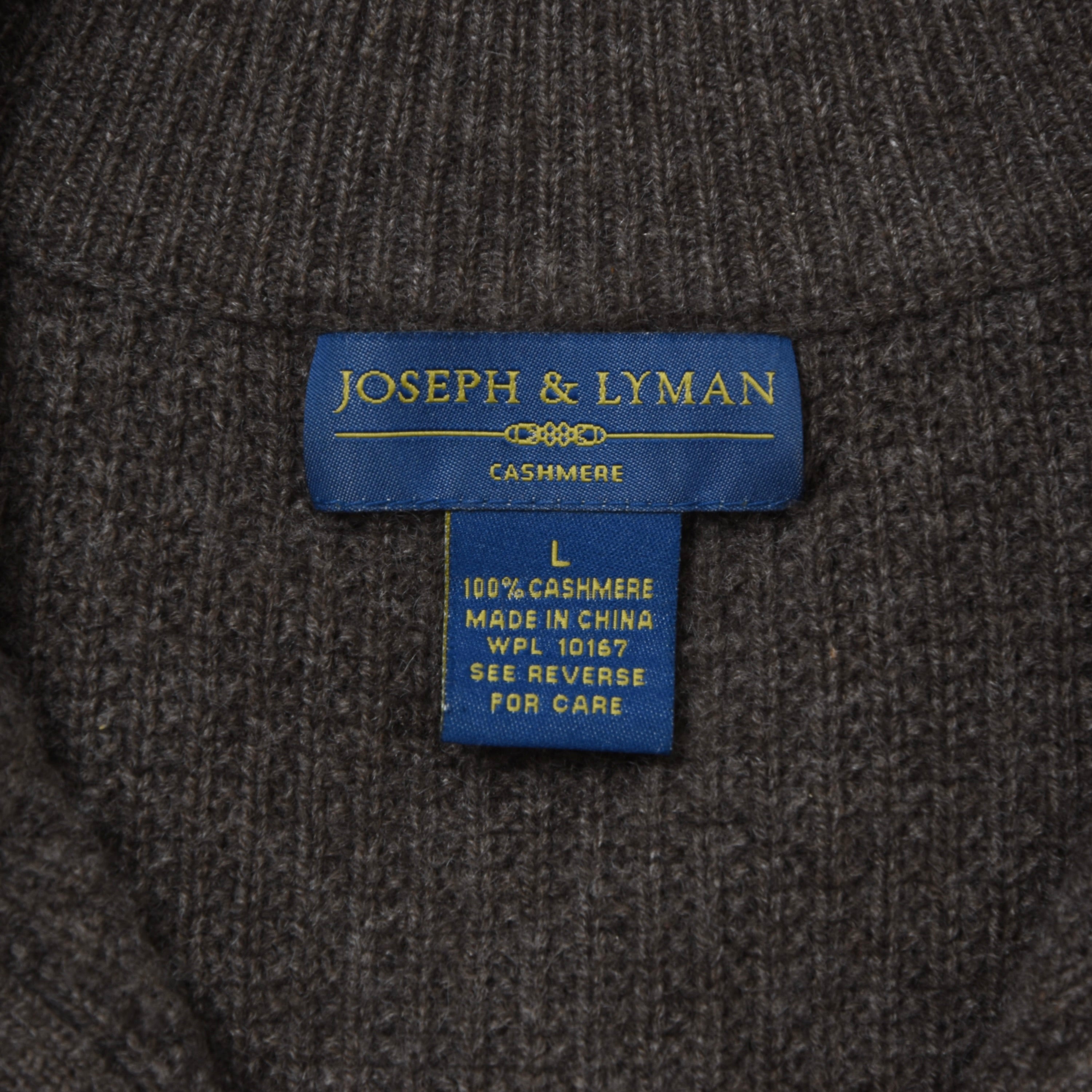 Joseph Lyman 100 Cashmere Sweater Size L Chest ca. 60.5cm Brown Leot James