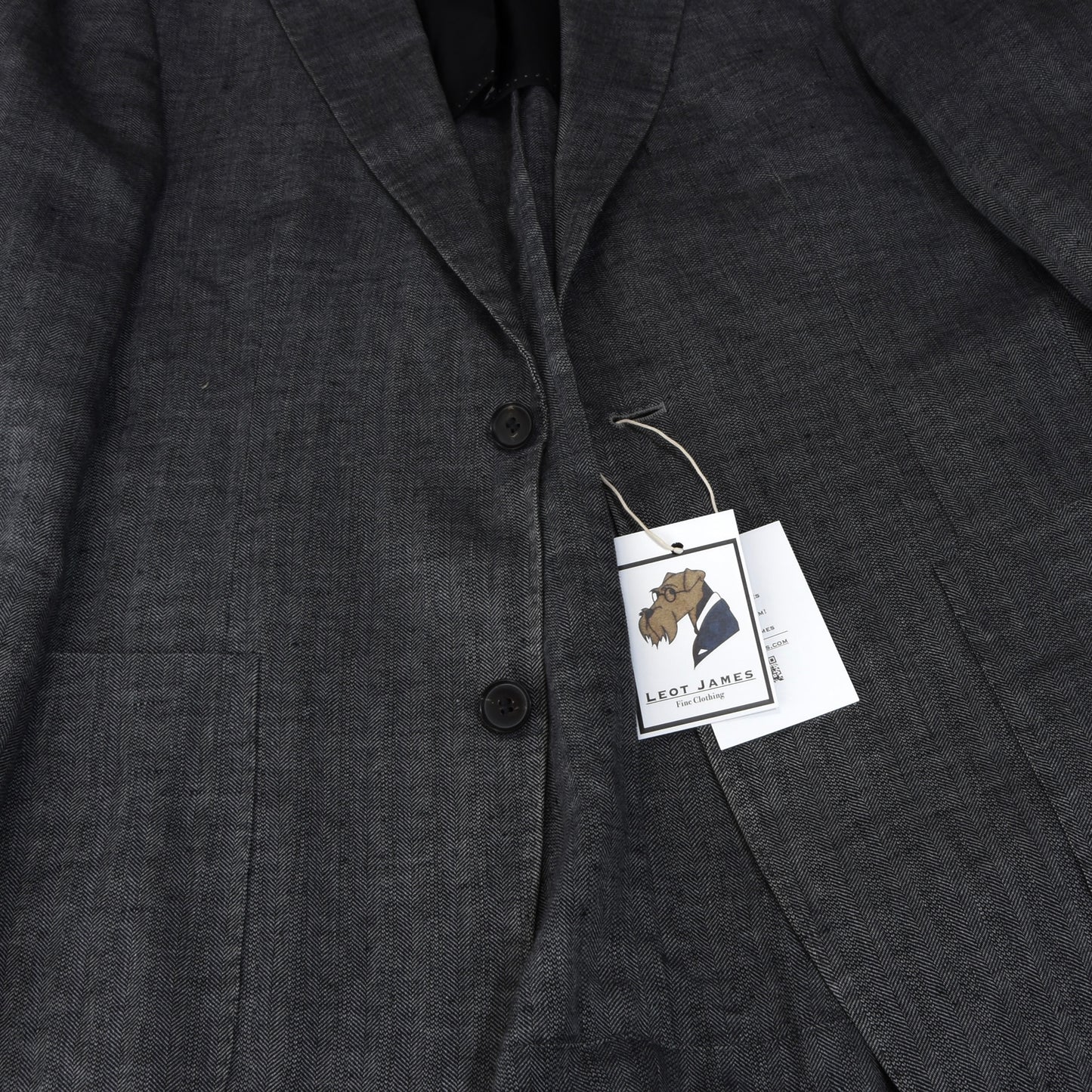 Hugo Boss 100% Linen Jacket Size 48 - Grey Herringbone