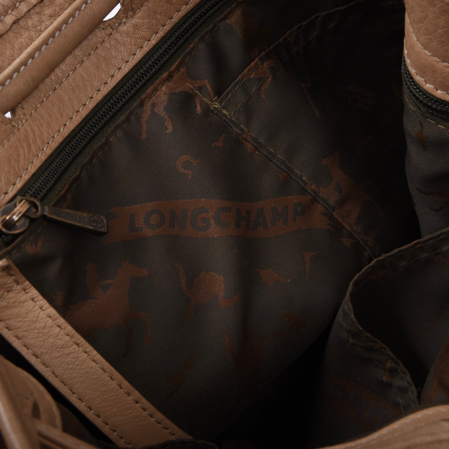 Vintage Longchamp Paris Leather Bucket Bag - Tan/Beige