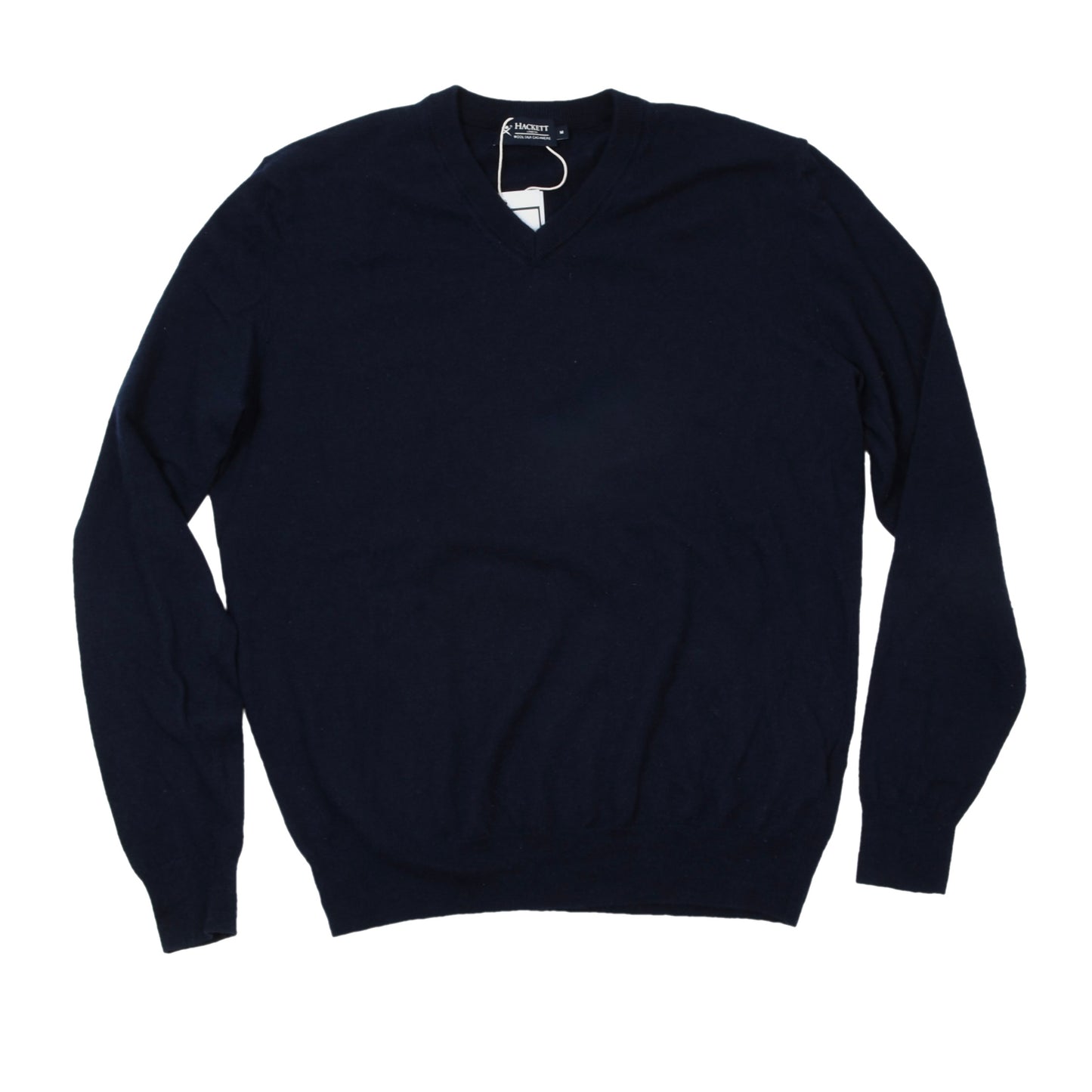 Hackett London Wool-Silk-Cashmere Sweater Size M ca. 48.5cm - Navy Blue