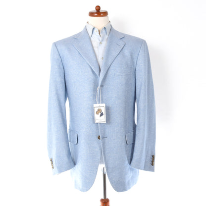 Colombo Collezioni Cashmere-Silk-Linen Jacket Size 54 58.5cm - Blue