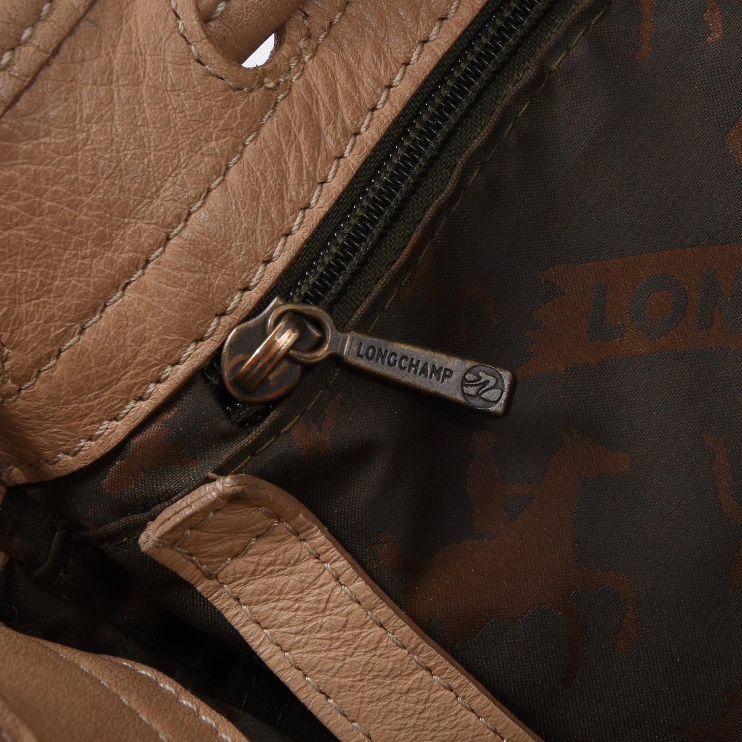 Vintage Longchamp Paris Leather Bucket Bag - Tan/Beige