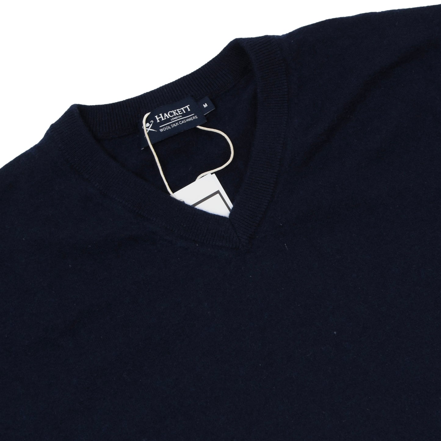 Hackett London Wool-Silk-Cashmere Sweater Size M ca. 48.5cm - Navy Blue