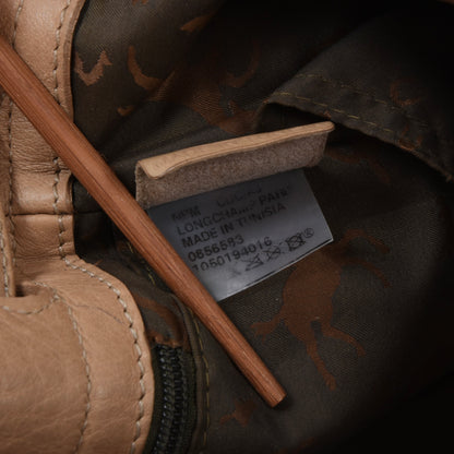 Vintage Longchamp Paris Leather Bucket Bag - Tan/Beige