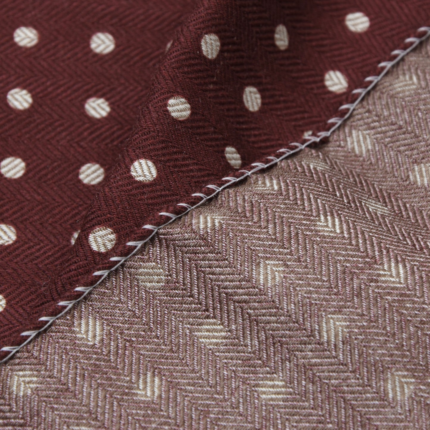Altea Milano Wool-Silk Pocket Square - Burgundy Polka Dots