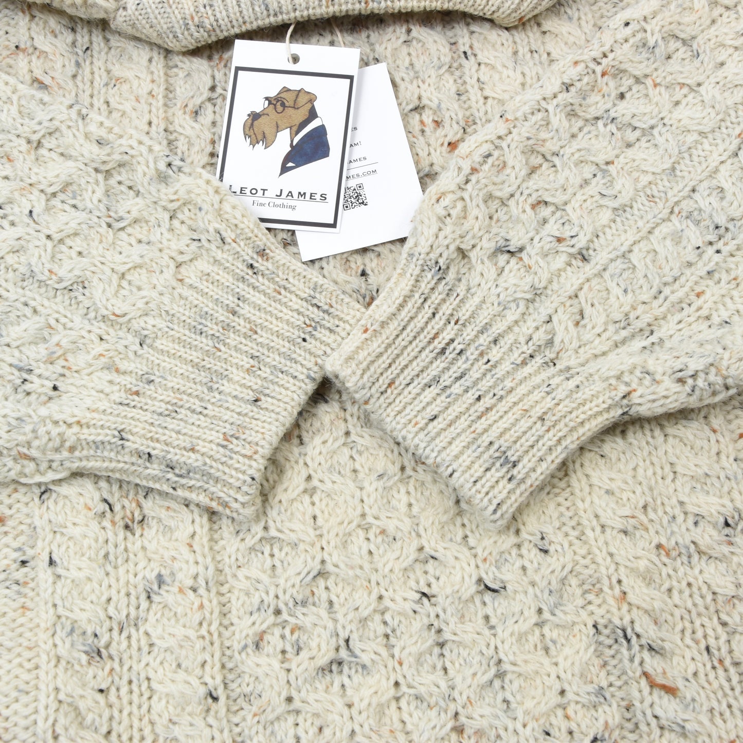 Aran Crafts Wool Fisherman's Sweater Size S - Natural