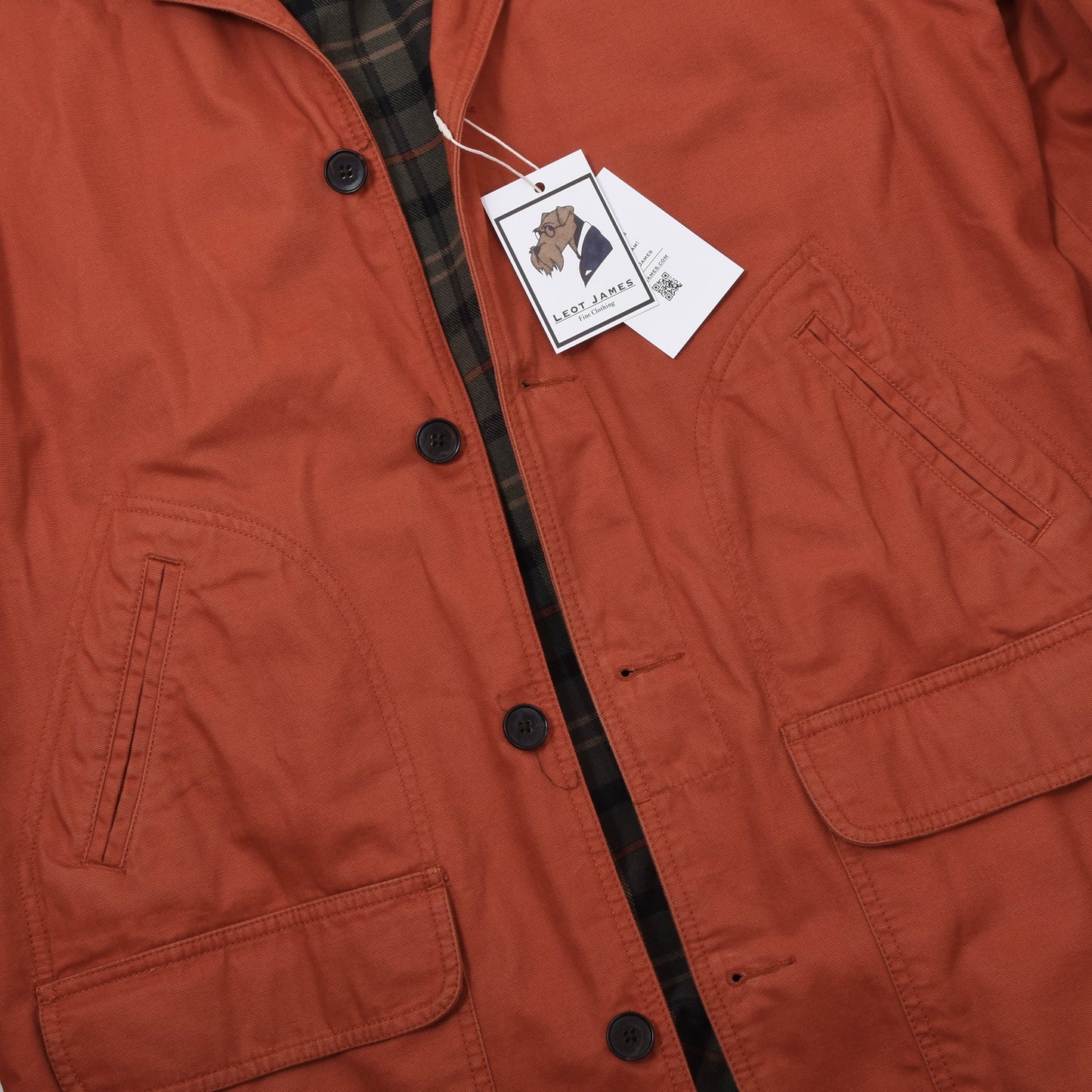 Land's End Baumwoll-Canvas-Scheunenjacke Größe XL ca. 67,5 cm - Orange